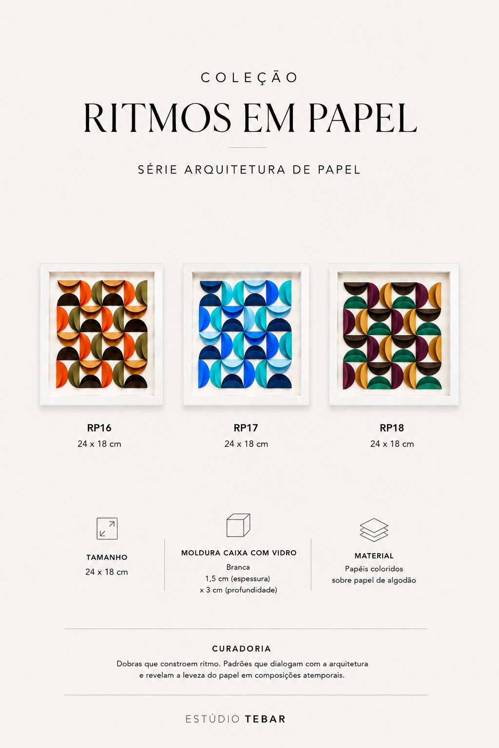 Quadros Coleção Ritmos em Papel: Série Arquitetura de Papel