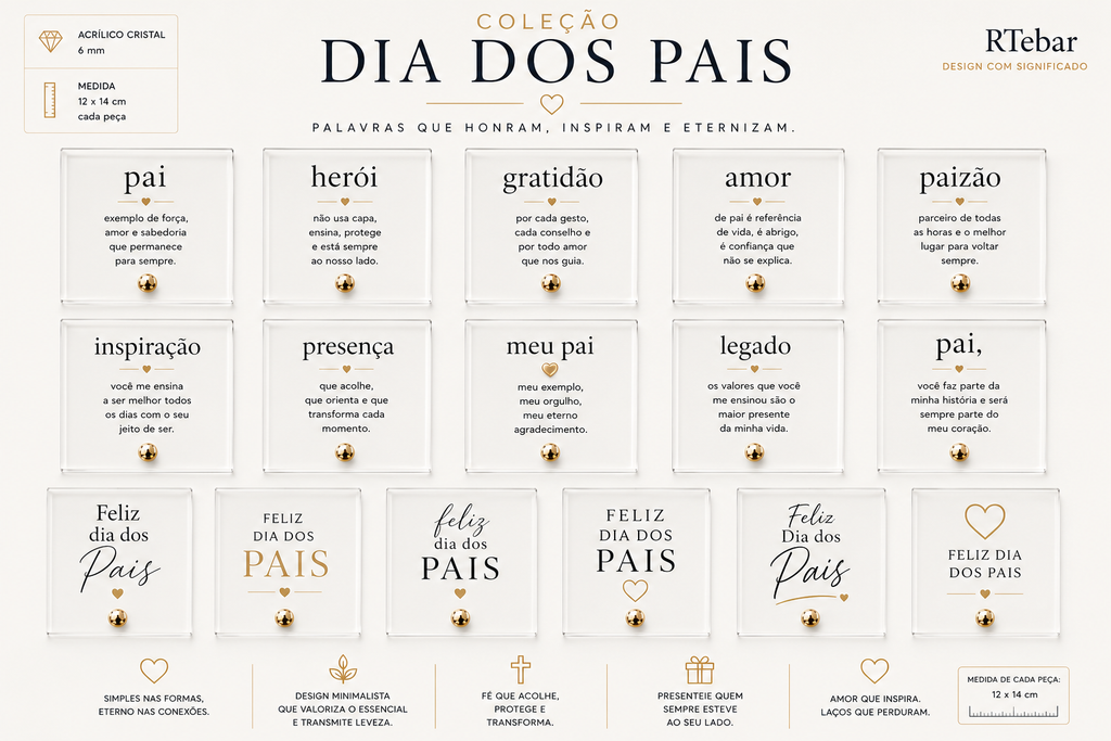 Quadros Coleção Dia dos Pais  - Série Acrílicos