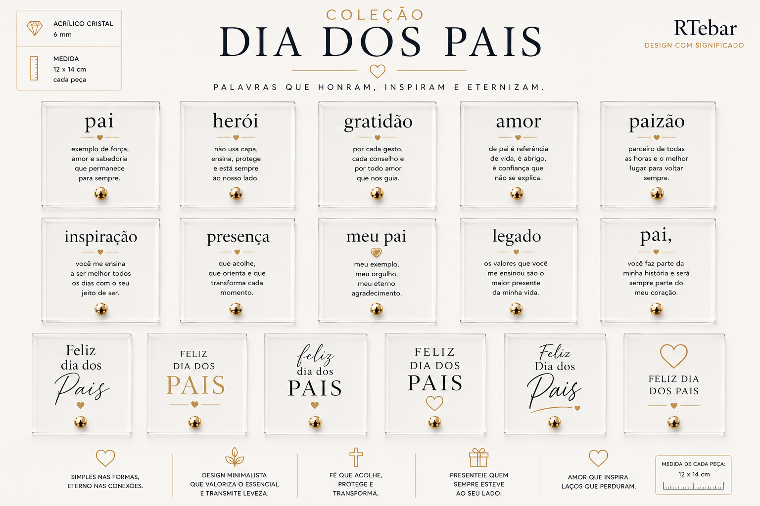 Quadros Coleção Dia dos Pais  - Série Acrílicos