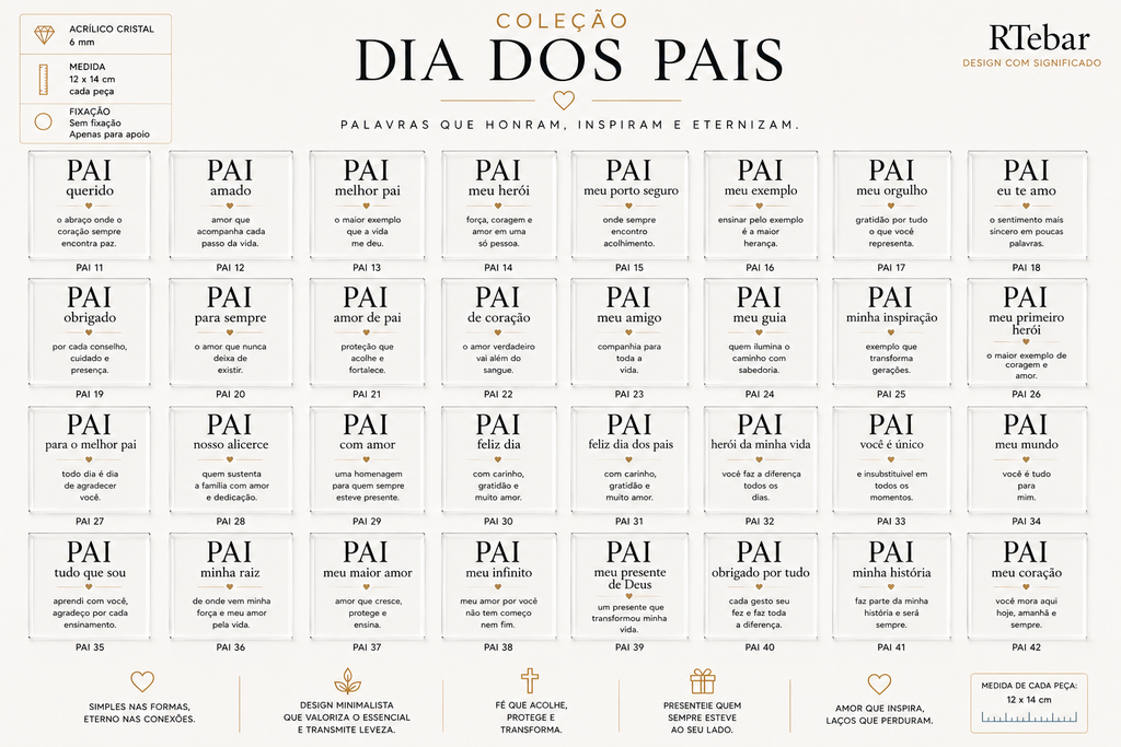 Quadros Coleção Dia dos Pais  - Série Acrílicos