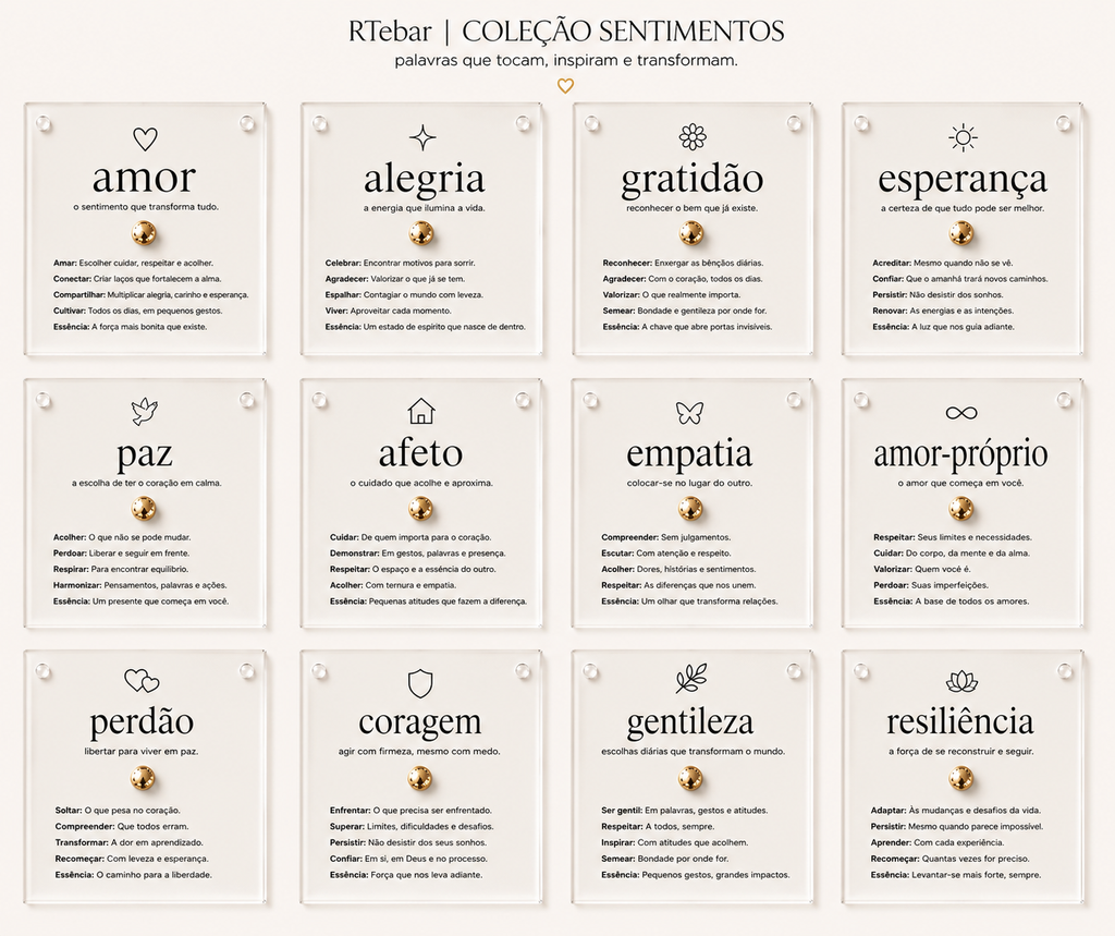 Quadro Coleção Sentimentos - série Acrílico