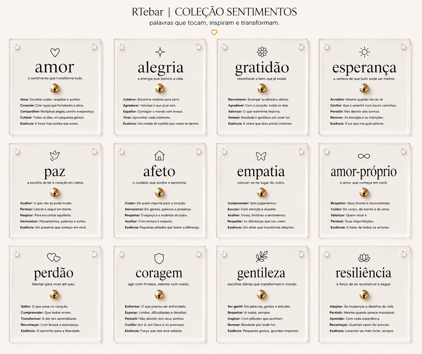 Quadro Coleção Sentimentos - série Acrílico