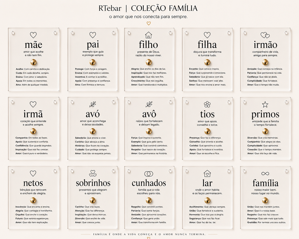 Quadros Coleção Família - série Acrílico