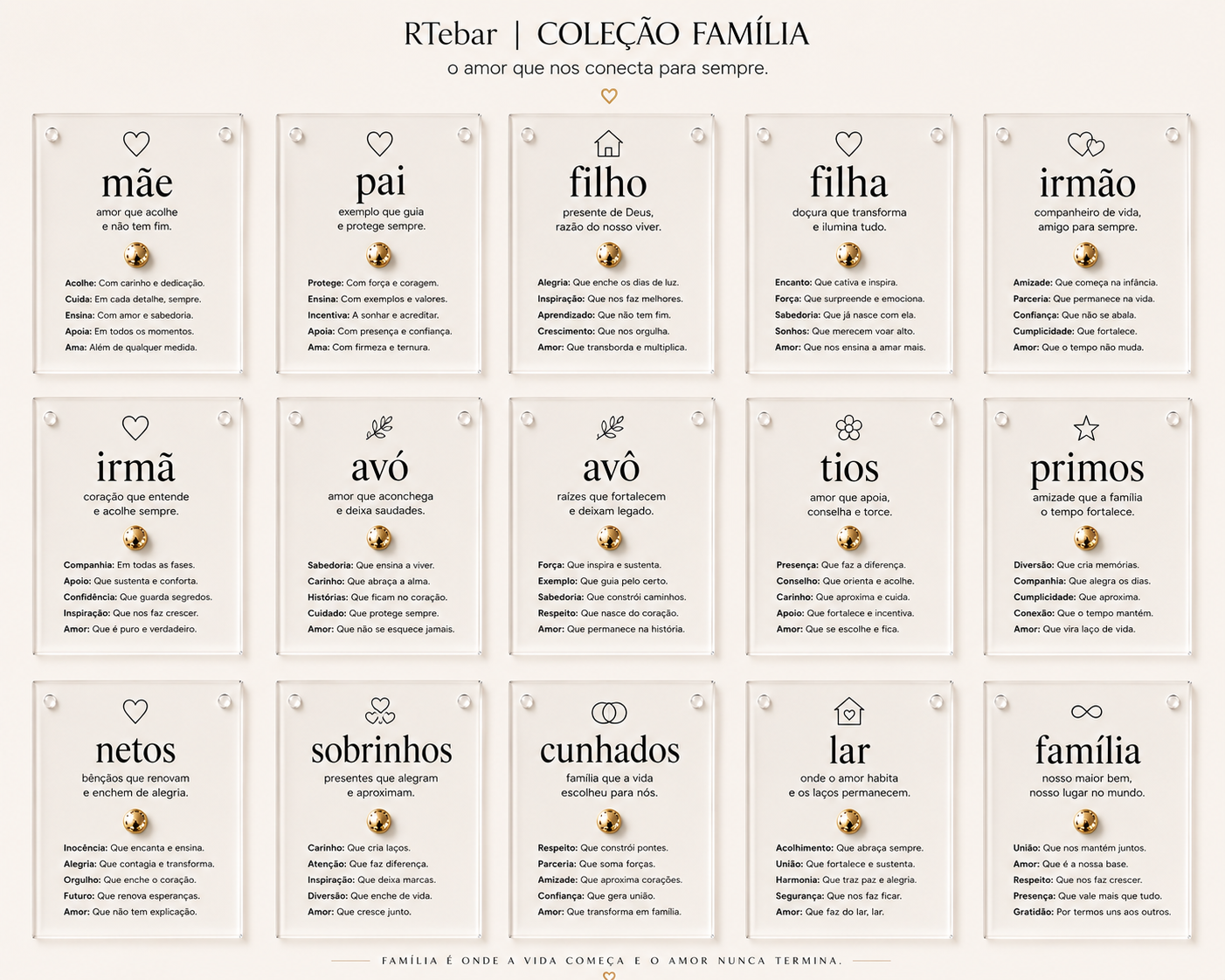 Quadros Coleção Família - série Acrílico