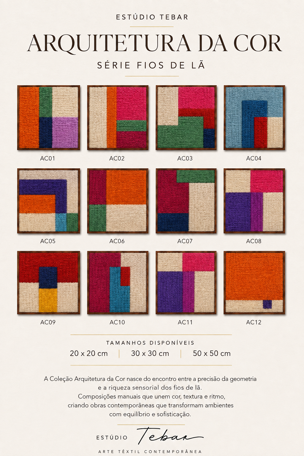 Quadros Arquitetura da Cor: Série Fios de Lã